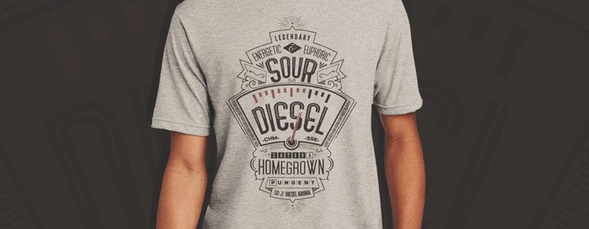 Un t-shirt gris avec un graphique vintage d'une jauge de carburant indiquée 