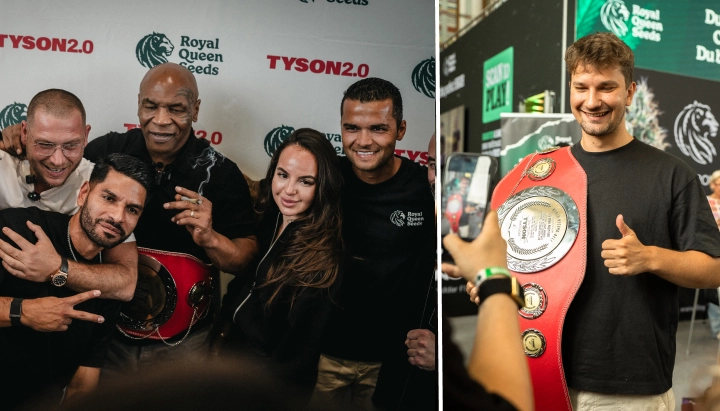 Découvrez Mike Tyson avec l’équipe Royal Queen Seeds lors de l’événement TYSON 2.0, célébrant la culture et la communauté du cannabis.