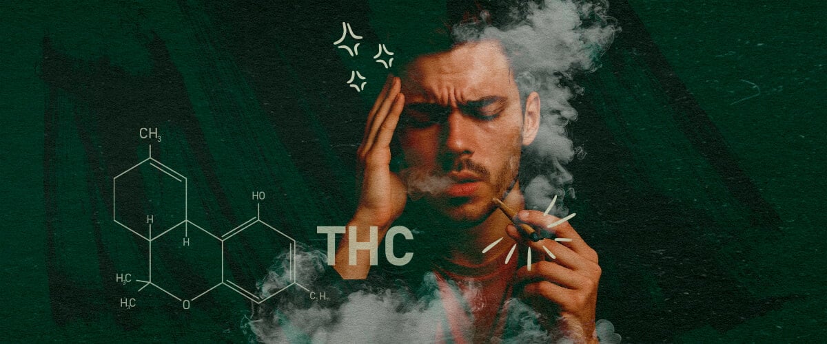 Comprendre la Tolérance au Cannabis et les Effets du THC Homme fumant du cannabis illustrant les effets du THC et les effets secondaires potentiels comme les vertiges, en lien avec la tolérance au cannabis et les pauses de tolérance.