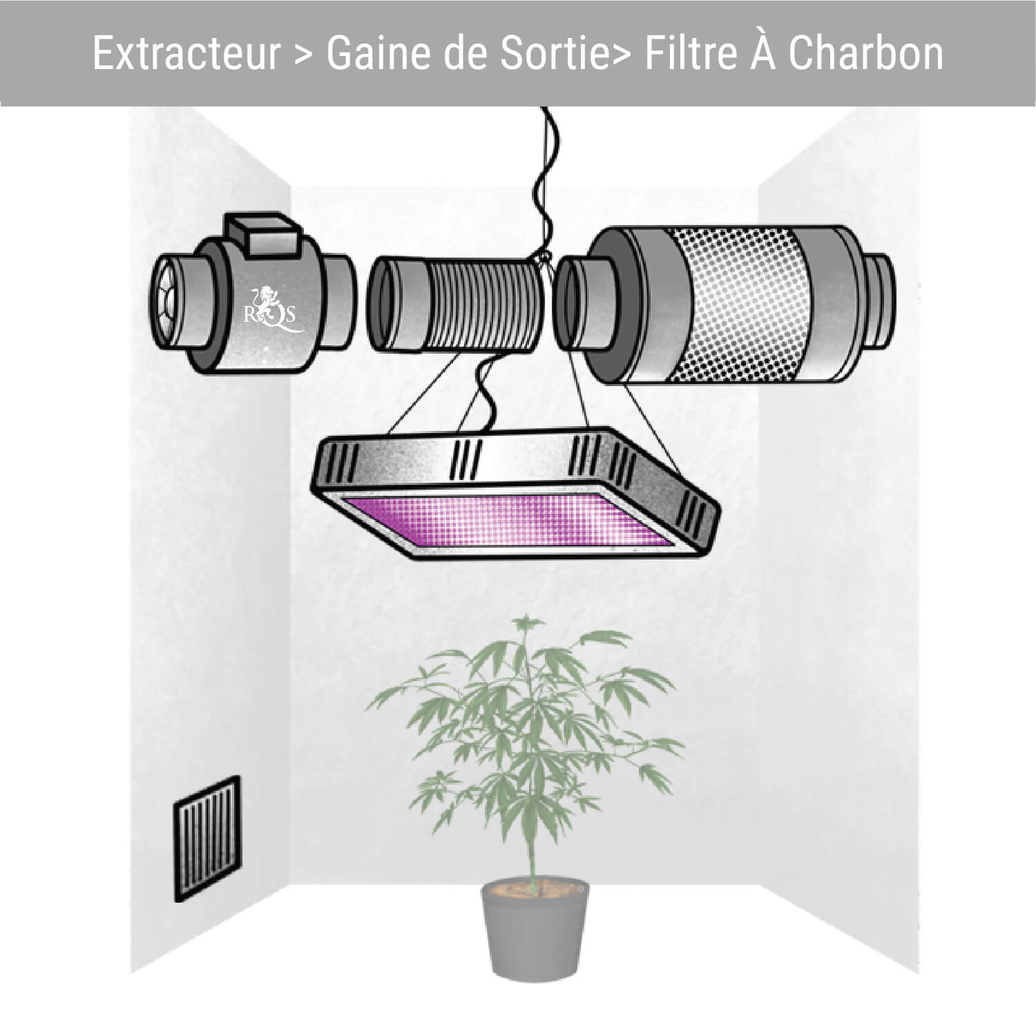 Extracteur > Gaine de Sortie> Filtre À Charbon